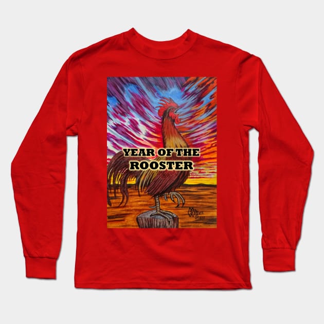 Year of the Rooster Long Sleeve T-Shirt by Matt Starr Fine Art